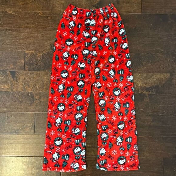 NEW Hello Kitty Red Fleece Pajama Pants sz XS / Small Christmas Sanrio Kawaii - Picture 1 of 3